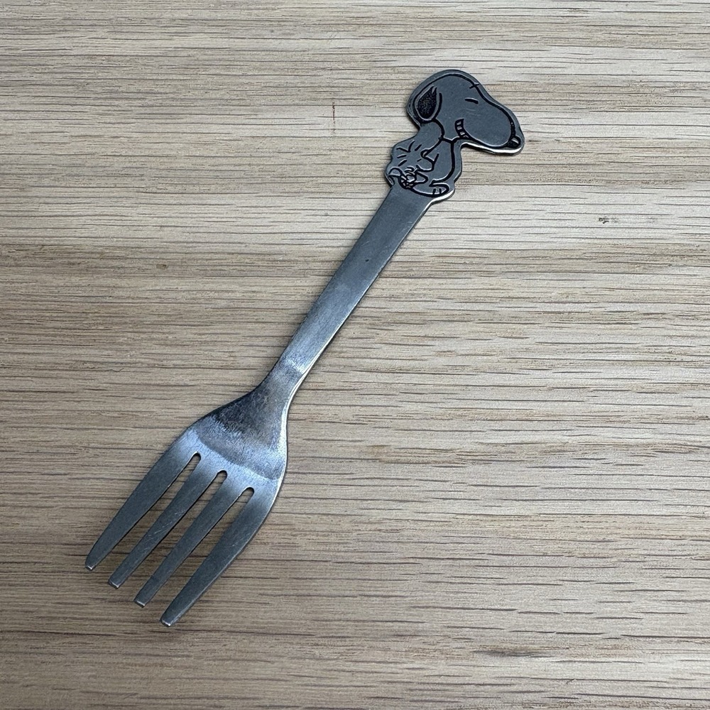 VTG Danara Snoopy & Woodstock Kids Child Fork Stainless Steel 1958 Korea Peanuts